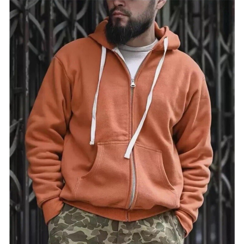Bronson 1950 Style Wind Shield Thermal Lined Sweatshirt Hoodie Men Zip Jacket 44